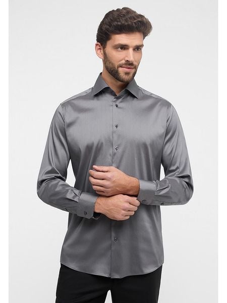 Eterna Koszula - Modern fit - w kolorze szarym rozmiar: 48. Szare koszule Eterna, bez wzorów, bez kołnierzyka, bez ramiączek. Za 113.63 zł.