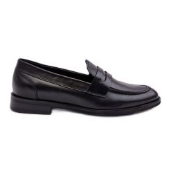 Męskie Skórzane Półbuty Loafersy Zazoo 1570/1 Czarne. Czarne eleganckie półbuty bez wzorów, ze skóry, bez obcasa, bez zapięcia. Za 514.08 zł.
