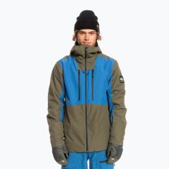 Kurtka snowboardowa męska Quiksilver Muldrow. Zielone kurtki narciarskie i snowboardowe Quiksilver, m, bez wzorów, narciarskie. Za 569.99 zł.