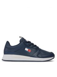 Tommy Jeans Sneakersy Flexi Runner EM0EM01409 Granatowy. Niebieskie buty sportowe casual Tommy Jeans, bez wzorów, z jeansu, bez zapięcia. Za 349.99 zł.