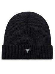 Guess Czapka AM9430 POL01 Czarny. Czarne czapki zimowe Guess, z aplikacjami, z materiału. Za 229.99 zł.