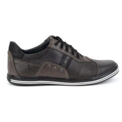 Polbut Buty męskie casual 1801P szare. Szare buty sportowe casual na jesień, bez wzorów, z jeansu, bez zapięcia. Za 319.69 zł.