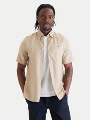 Tommy Hilfiger Koszula MW0MW42450 Beżowy Regular Fit. Brązowe koszule Tommy Hilfiger, l, bez wzorów, z bawełny, bez kołnierzyka, bez ramiączek. Za 369.99 zł.