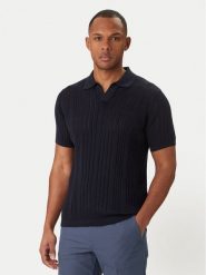 KARL LAGERFELD Polo 655016 562304 Granatowy Regular Fit. Niebieskie koszulki polo KARL LAGERFELD, m, bez wzorów, z bawełny, bez kołnierzyka, bez ramiączek. Za 669.99 zł.