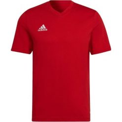 Koszulka Adidas Sport Ent22 Dorosłych. Czerwone t-shirty sportowe Adidas, bez wzorów, z bawełny, bez ramiączek, do piłki nożnej. Za 75.00 zł.