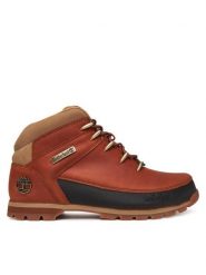 Timberland Trapery Euro Sprint Mid Lace TB0A2K84EJD1 Brązowy. Brązowe trapery Timberland, z nubiku, bez zapięcia. Za 519.99 zł.