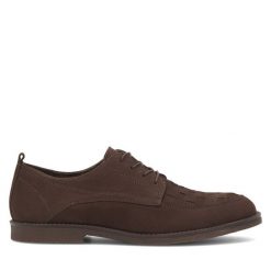 Półbuty Lasocki. Brązowe eleganckie półbuty Lasocki, bez wzorów, bez obcasa, bez zapięcia. Za 183.99 zł.