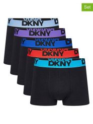 DKNY Bokserki (5 par) w kolorze czarnym rozmiar: M. Czarne bokserki DKNY, m, bez wzorów. Za 131.43 zł.