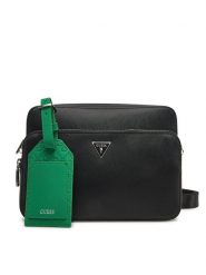 Guess Saszetka HMMISA P5222 Czarny. Czarne saszetki i nerki Guess, z aplikacjami, ze skóry. Za 259.99 zł.