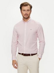 Tommy Hilfiger Koszula Micro Foulard MW0MW35813 Różowy Slim Fit. Czerwone koszule Tommy Hilfiger, m, bez wzorów, z bawełny, bez kołnierzyka, bez ramiączek. Za 419.99 zł.