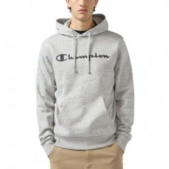Bluza męska z kapturem treningowa Champion Hooded Sweatshirt szara. Szare bluzy z kapturem Champion, m, bez wzorów, z kapturem. Za 229.00 zł.