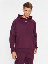 Under Armour Bluza Ua Rival Fleece Hoodie 1379757 Bordowy Loose Fit. Czerwone bluzy Under Armour, l, bez wzorów, z bawełny, bez kaptura. Za 189.99 zł.