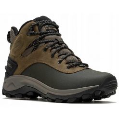 Buty trekkingowe dla mężczyzn Merrell Kiruna. Brązowe trekkingi Merrell, bez wzorów, bez zapięcia. Za 589.00 zł.