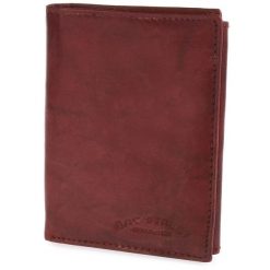 Wiśniowy Skórzany Portfel Męski Pionowy Bag Street 521. Czerwone portfele bez wzorów, ze skóry. Za 43.99 zł.