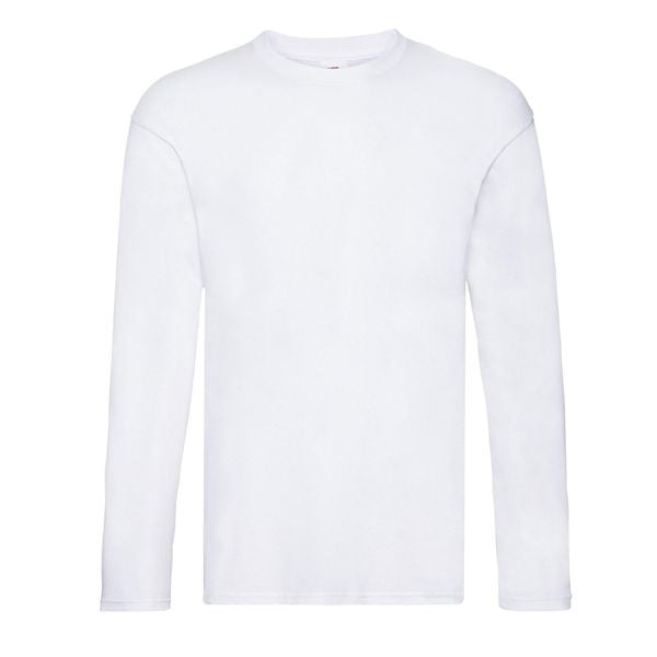 Oryginalna Koszulka Z Długim Rękawem Dla Dorosłych Unisex. Białe bluzki z długim rękawem Fruit of the Loom, xl, bez wzorów, bez kołnierzyka, bez ramiączek. Za 41.99 zł.