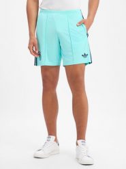Adidas Originals spodenki sportowe Mężczyźni Sztuczne włókno zielony|niebieski, M. Niebieskie krótkie spodenki sportowe adidas Originals, m, bez wzorów, z włókna. Za 139.95 zł.