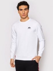 Alpha Industries Bluza Basic 188307 Biały Regular Fit. Białe bluzy Alpha Industries, l, bez wzorów, z bawełny, bez kaptura. Za 169.99 zł.