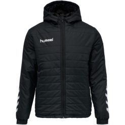 Kurtka HUMMEL hmlPROMO SHORT BENCH JACKET. Czarne kurtki Hummel, m, bez wzorów, bez kaptura. W wyprzedaży za 225.00 zł.