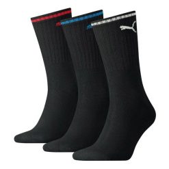 Skarpety Puma Sport Crew Stripe 3Pack czarne. Czarne skarpetki sportowe Puma, bez wzorów. Za 44.99 zł.