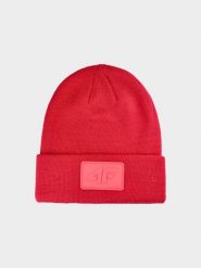 4F Czapka beanie uniseks - czerwona Uniwersalny. Czerwone czapki zimowe 4F, bez wzorów, z syntetyku. W wyprzedaży za 29.99 zł.