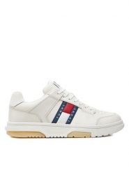 Tommy Jeans Sneakersy The Brooklyn Leather EM0EM01429 Biały. Białe buty sportowe casual Tommy Jeans, bez wzorów, z jeansu, bez zapięcia. Za 249.99 zł.