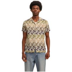 Koszula Jack&Jones męska brązowa. Brązowe koszule Jack&Jones, na lato, l, bez wzorów, bez kołnierzyka, bez ramiączek. Za 148.35 zł.
