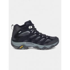 Buty turystyczne męskie Merrell Moab 3 Mid GTX. Czarne buty turystyczne Merrell, bez wzorów, z gore-texu, bez zapięcia, trekkingowe, gore-tex. Za 749.00 zł.