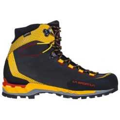 Buty wysokogórskie męskie La Sportiva Trango Tech Leather GTX. Czarne buty trekkingowe La Sportiva, bez wzorów, z materiału, za kostkę, bez zapięcia, trekkingowe. Za 1,399.99 zł.
