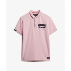 Polo Superdry Vintage Athletic. Czerwone koszulki polo Superdry, m, bez wzorów, bez kołnierzyka, bez ramiączek. Za 267.00 zł.