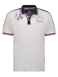 Geographical Norway Koszulka polo "Kalvin" w kolorze szarym rozmiar: M. Szare koszulki polo Geographical Norway, m, bez wzorów, z bawełny, bez kołnierzyka, bez ramiączek. Za 88.43 zł.