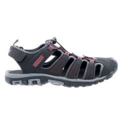 Sandały męskie Hi-Tec Tiore - czarny/ciemnoszary/czerwony, Rozmiar buta 42. Czarne sandały Hi-tec, bez zapięcia. W wyprzedaży za 134.99 zł.