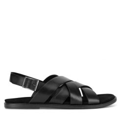 Sandały Gino Rossi. Czarne sandały Gino Rossi, bez zapięcia. Za 119.99 zł.
