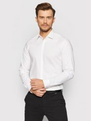 Calvin Klein Koszula K10K108229 Biały Slim Fit. Białe koszule CALVIN KLEIN, m, bez wzorów, z bawełny, bez kołnierzyka, bez ramiączek. Za 259.99 zł.