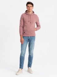 Bluza dresowa męska kangurka z kapturem BASIC – ciemnoróżowa V4 - Rozmiar: XXL. Czerwone bluzy Ombre Clothing, m, bez wzorów, z dresówki, z kapturem. W wyprzedaży za 142.49 zł.