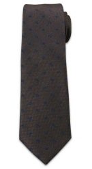 Krawat Męski w Drobny, Granatowy Wzór Paisley - Chattier, Ciemny Brązowy. Brązowe krawaty i muchy Chattier, bez wzorów, z tkaniny. Za 49.00 zł.