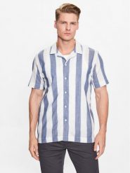 Lindbergh Koszula 30-203419 Niebieski Relaxed Fit. Niebieskie koszule Lindbergh, m, bez wzorów, z bawełny, bez kołnierzyka, bez ramiączek. Za 179.99 zł.