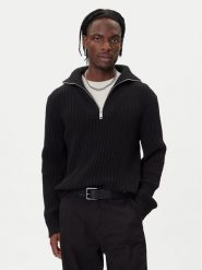 HUGO Sweter Srigg 50547002 Czarny Relaxed Fit. Czarne swetry rozpinane Hugo, m, bez wzorów, z bawełny, bez kołnierzyka, bez ramiączek. Za 639.99 zł.