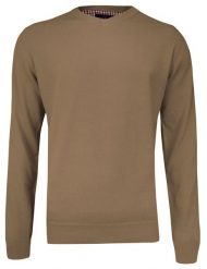 Sweter Beżowy w Serek (V-neck) Klasyczny, Męski, Sepia, Jednokolorowy - Adriano Guinari. Brązowe swetry rozpinane Adriano Guinari, l, bez wzorów, z bawełny, bez kołnierzyka, bez ramiączek. Za 159.00 zł.