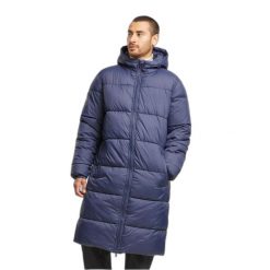 Długa kurtka puchowa Urban Classics. Niebieskie kurtki Urban Classics, na zimę, m, bez wzorów, z puchu, bez kaptura. Za 366.50 zł.