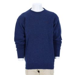 Second life - Męski sweter z okrągłym dekoltem - Stan bardzo dobry. Niebieskie golfy RALPH LAUREN, m, bez wzorów, bez ramiączek. Za 212.96 zł.