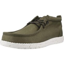 Buty HEY DUDE WALLY MID CANVAS Zielony. Zielone buty turystyczne Hey dude, bez wzorów, z tkaniny, bez zapięcia, trekkingowe. Za 263.99 zł.