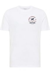 Męski T-Shirt Mustang Style Alex General White 1018308 2045. Białe t-shirty Mustang, m, bez wzorów, bez kołnierzyka, bez ramiączek. Za 79.99 zł.