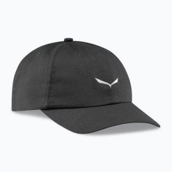 Czapka z daszkiem z logo Salewa Eagle. Czarne czapki z daszkiem Salewa, bez wzorów, z bawełny. Za 179.00 zł.
