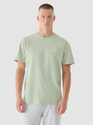 4F T-shirt oversize z nadrukiem męski - oliwkowy XL. Brązowe t-shirty 4F, m, bez wzorów, z bawełny, bez kołnierzyka, bez ramiączek. W wyprzedaży za 29.99 zł.