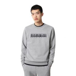 Bluza sportowa męska Napapijri. Czarne bluzy bez kaptura Napapijri, m, bez wzorów, bez kaptura. Za 179.99 zł.