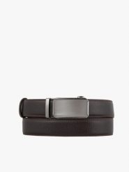 Ciemnobrązowy pasek ze skóry licowej. Brązowe paski Ryłko, bez wzorów, ze skóry, eleganckie. Za 129.99 zł.