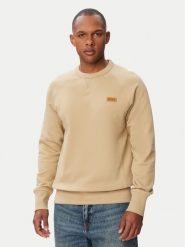 HUGO Bluza Nevacrew 50564038 Beżowy Regular Fit. Brązowe bluzy Hugo, m, bez wzorów, z bawełny, bez kaptura. Za 499.99 zł.