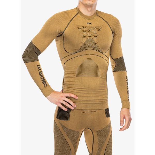 Bluza termoaktywna męska X-Bionic Radiactor 4.0 L/S. Brązowe bielizna termoaktywna XBIONIC, na zimę, l, bez wzorów, bez ramiączek, narciarskie. Za 603.43 zł.
