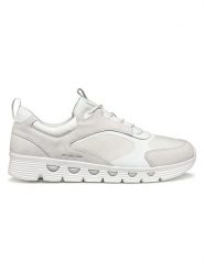 Geox Skórzane sneakersy "Spherica Ecub" w kolorze kremowym rozmiar: 43. Brązowe buty sportowe casual Geox, bez wzorów, z materiału, bez zapięcia. Za 295.99 zł.