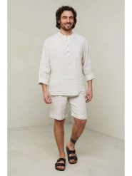 Lin Passion Koszula w kolorze kremowym rozmiar: XL/XXL. Brązowe koszule Lin Passion, xl, bez wzorów, z bawełny, bez kołnierzyka, bez ramiączek. Za 123.25 zł.